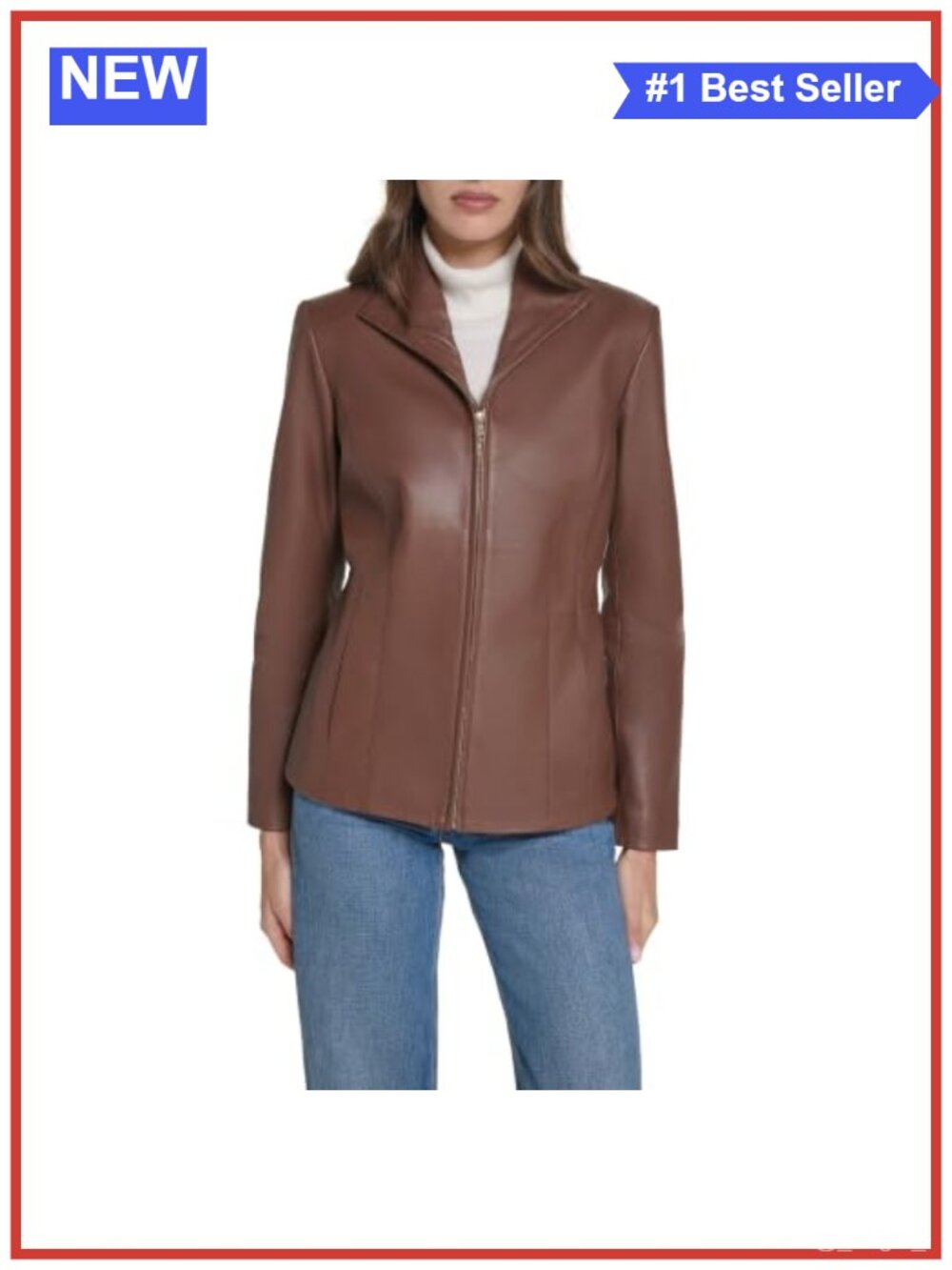 Women's Lambskin Leather Tailored Wing Collar Jacket Lined Casual